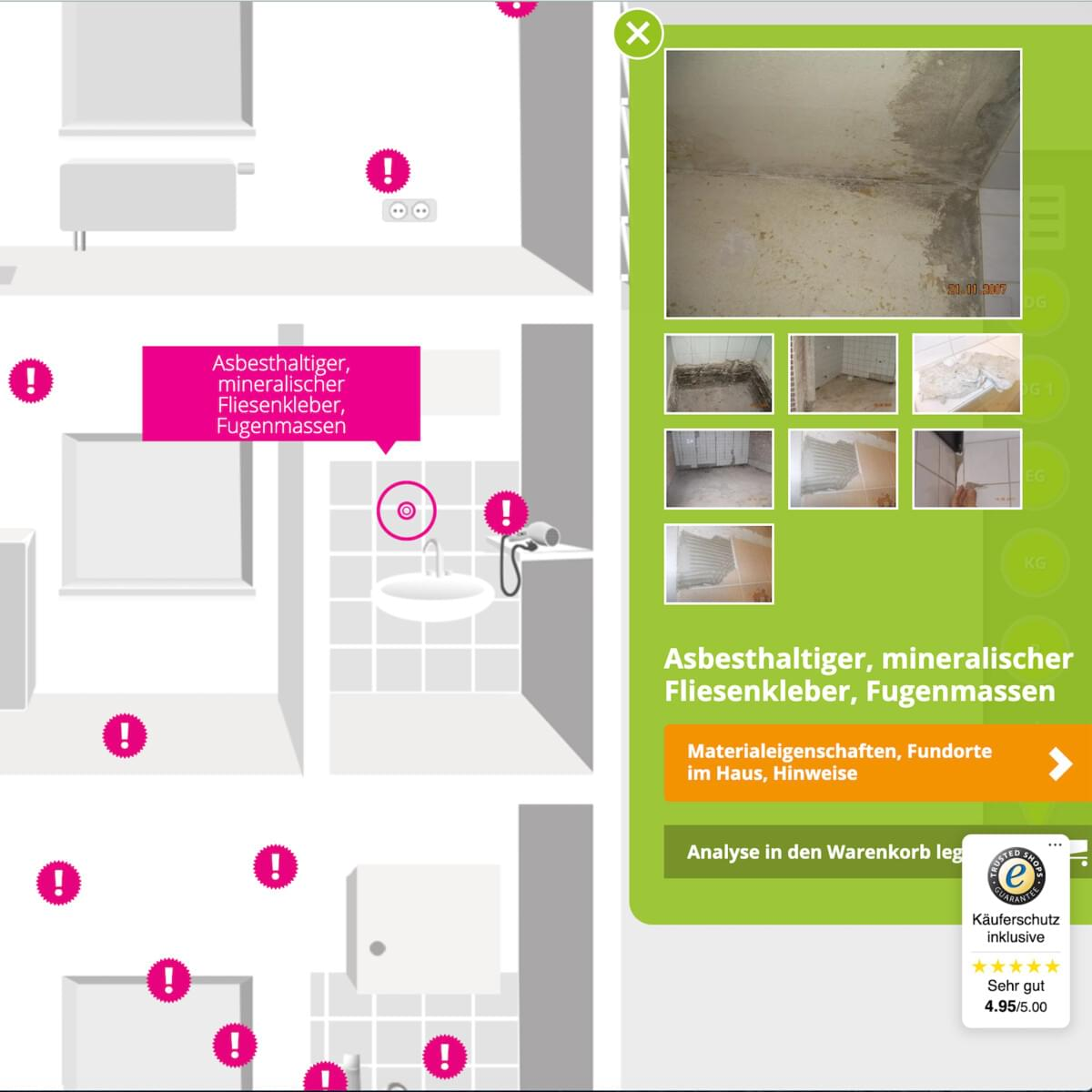 Info-Grafik: Wo ist Asbest im Haus? | © CRB Analyse Service GmbH